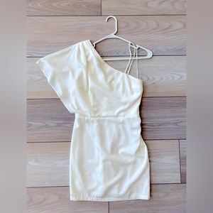White, one shoulder dress